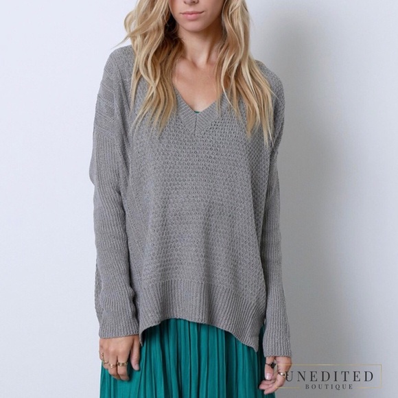 Lush Sweaters - Lush Notched V-neck Sweater